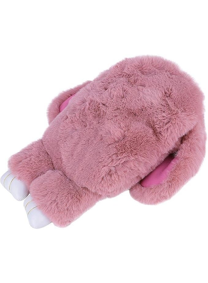Rabbit-shaped fur crossbody bag, small backpack with gold chain - Image 4